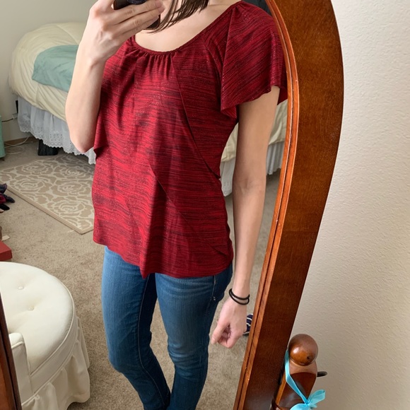 NWT Element shimmer scalloped blouse - Picture 2 of 5